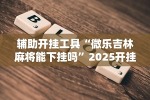 辅助开挂工具“微乐吉林麻将能下挂吗”2025开挂教程步骤