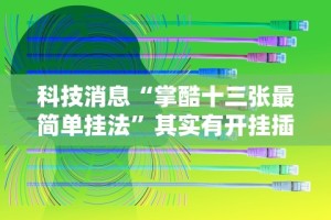 科技消息“掌酷十三张最简单挂法”其实有开挂插件!