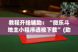 教程开挂辅助：“微乐斗地主小程序透视下载”(助赢详细开挂教程)
