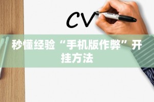 秒懂经验“手机版作弊”开挂方法