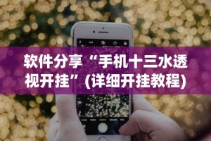 软件分享“手机十三水透视开挂”(详细开挂教程)