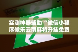 实测神器辅助“微信小程序微乐云南麻将开挂免费软件”事实上真的有挂