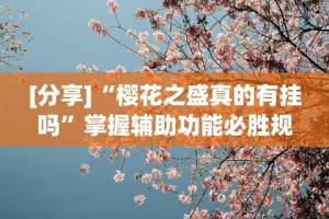 [分享]“樱花之盛真的有挂吗”掌握辅助功能必胜规则