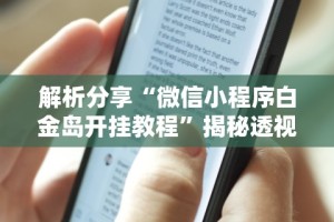 解析分享“微信小程序白金岛开挂教程”揭秘透视辅助万能挂