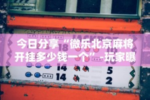 今日分享“微乐北京麻将开挂多少钱一个”-玩家曝光开挂流程