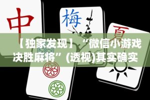 【重大消息】“决胜麻将内蒙一口香最新版本更新内容”确实可以使用辅助