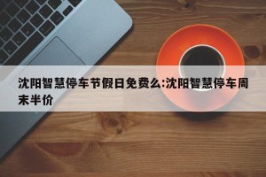 沈阳智慧停车节假日免费么:沈阳智慧停车周末半价