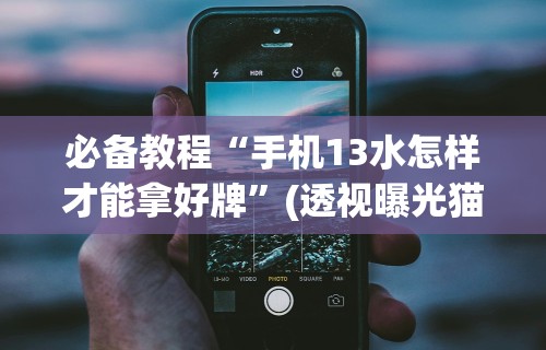 必备教程“手机13水怎样才能拿好牌”(透视曝光猫腻)