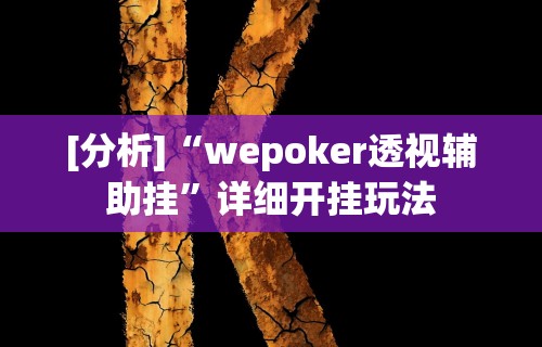 [分析]“wepoker透视辅助挂”详细开挂玩法
