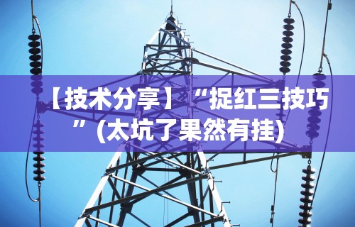 【技术分享】“捉红三技巧”(太坑了果然有挂)