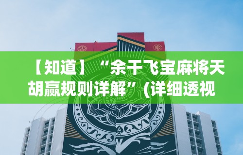 【知道】“余干飞宝麻将天胡赢规则详解”(详细透视教程)-知乎