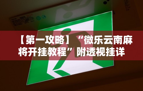 一分钟介绍应用“红河棋牌西元个旧麻将怎么开挂”(详细透视教程)-