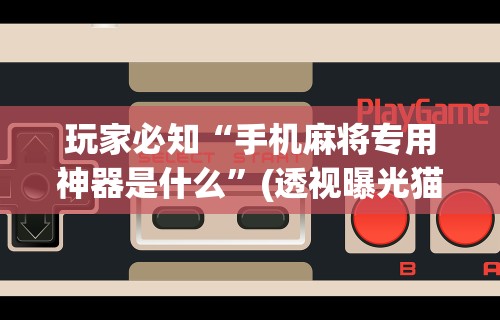 玩家必知“手机麻将专用神器是什么”(透视曝光猫腻)