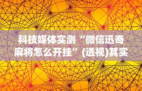 科技媒体实测“微信迅奇麻将怎么开挂”(透视)其实确实有挂