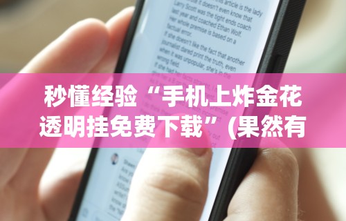秒懂经验“手机上炸金花透明挂免费下载”(果然有透视挂)