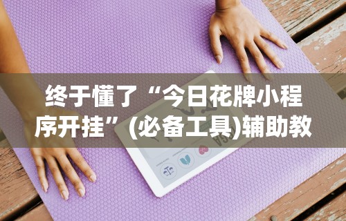 终于懂了“今日花牌小程序开挂”(必备工具)辅助教学