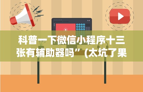 科普一下微信小程序十三张有辅助器吗	”(太坑了果然有挂)