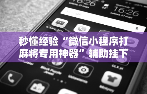 秒懂经验“微信小程序打麻将专用神器	”辅助挂下载
