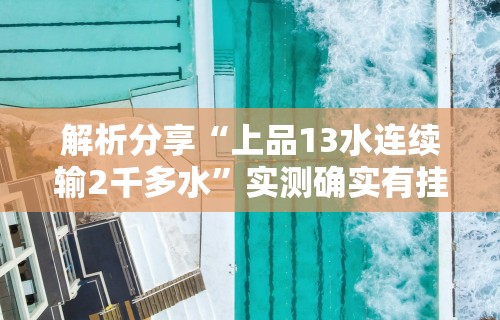 解析分享“上品13水连续输2千多水”实测确实有挂