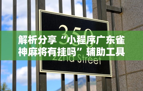 解析分享“小程序广东雀神麻将有挂吗”辅助工具插件,揭秘技巧开挂