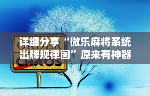 详细分享“微乐麻将系统出牌规律图”原来有神器下载！