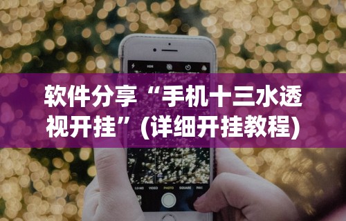 软件分享“手机十三水透视开挂”(详细开挂教程)