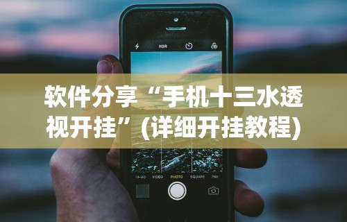 软件分享“手机十三水透视开挂”(详细开挂教程)